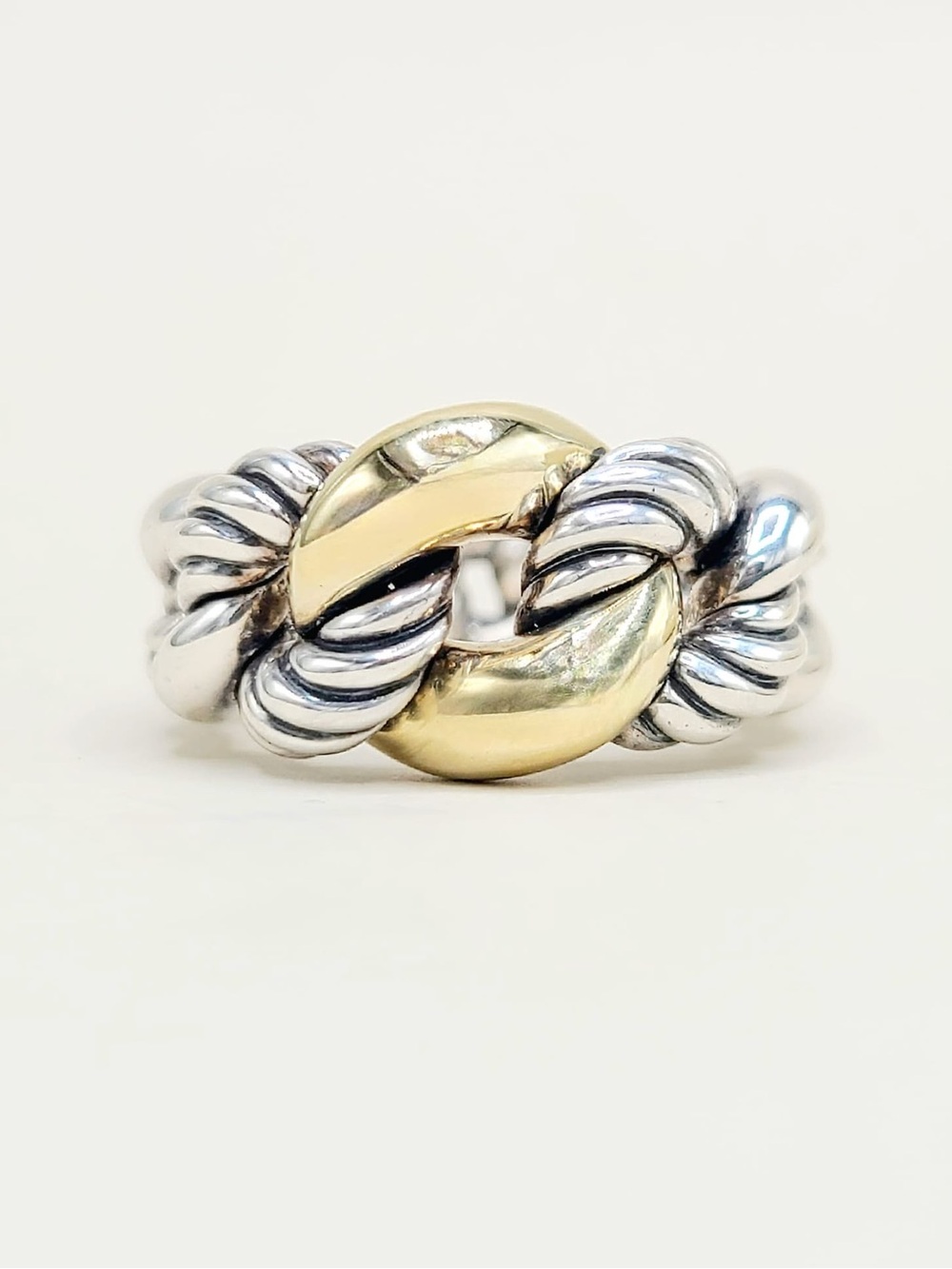 David Yurman Belmont Curb Link Ring With Gold